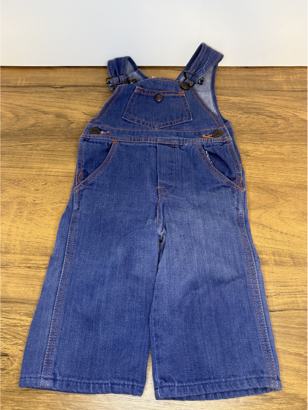 Jet Set Baby Denim Overalls 12M Blue Cotton